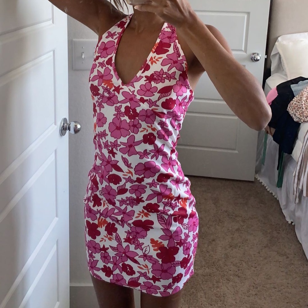 Pink floral dress, XS, NWOT